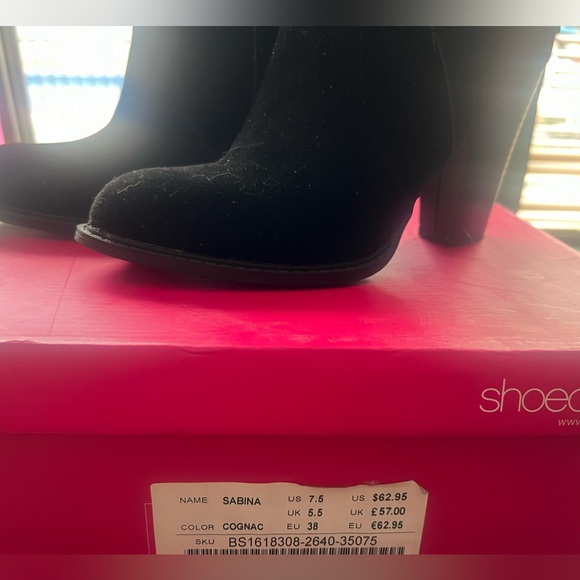 Shoe Dazzle Shoes - Black heels boots